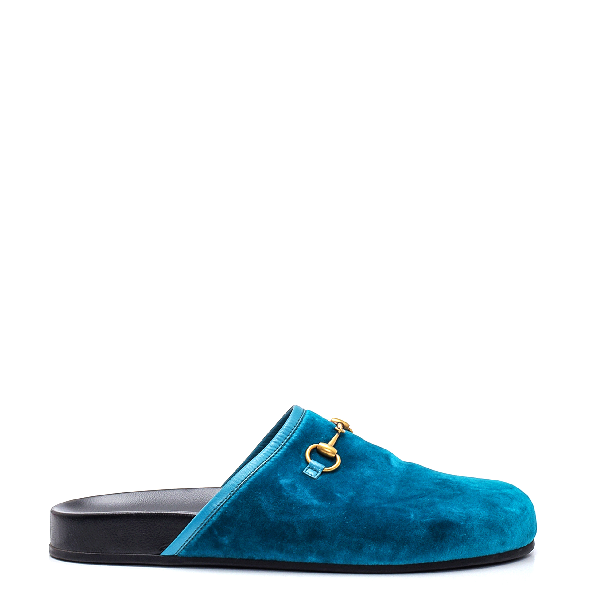 Gucci velvet cheap horsebit slippers